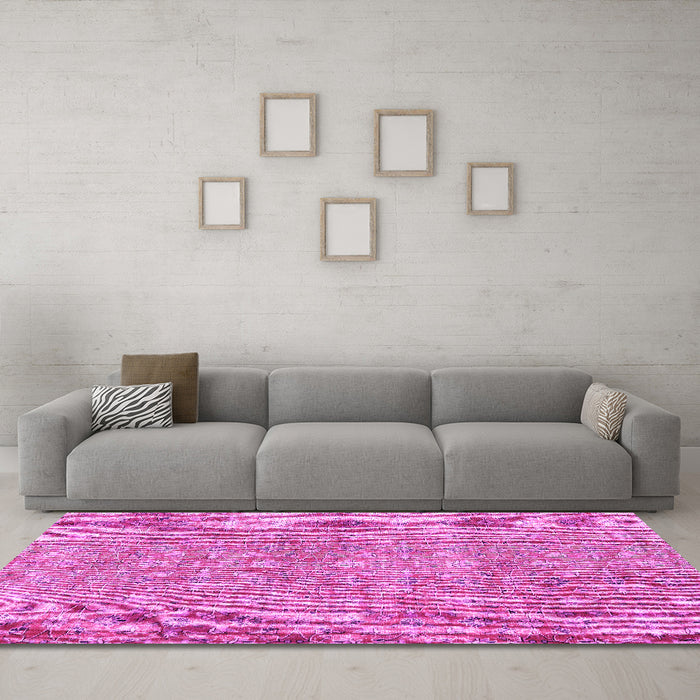Machine Washable Persian Pink Traditional Rug in a Living Room, wshtr3994pnk