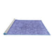 Sideview of Machine Washable Persian Blue Traditional Rug, wshtr3994blu