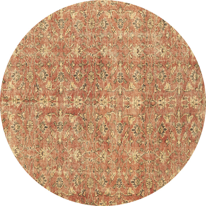 Round Persian Brown Traditional Rug, tr3994brn
