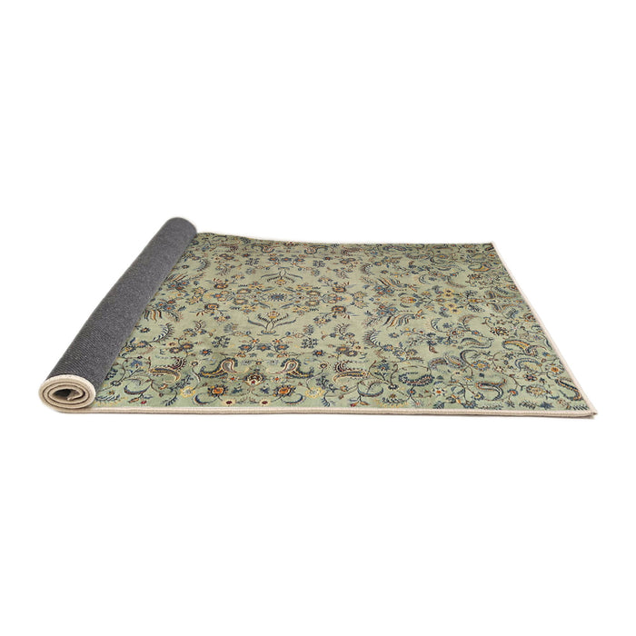 Sideview of Traditional Khaki Green Persian Rug, tr3995