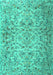Machine Washable Persian Turquoise Traditional Area Rugs, wshtr3995turq