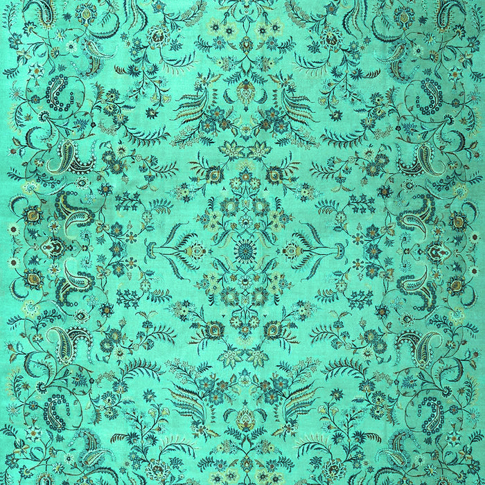 Machine Washable Persian Turquoise Traditional Area Rugs, wshtr3995turq