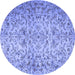 Round Machine Washable Persian Blue Traditional Rug, wshtr3995blu