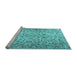 Sideview of Machine Washable Persian Light Blue Traditional Rug, wshtr3995lblu