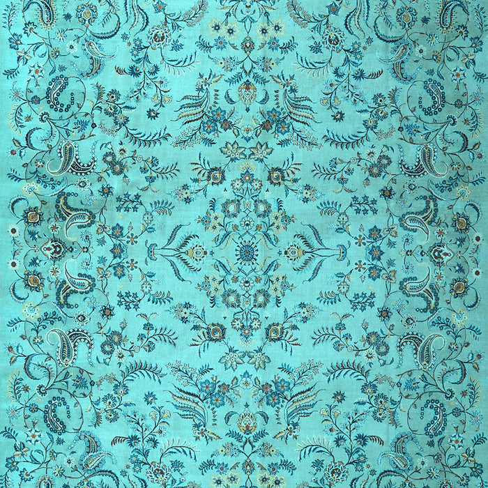 Machine Washable Persian Light Blue Traditional Rug, wshtr3995lblu