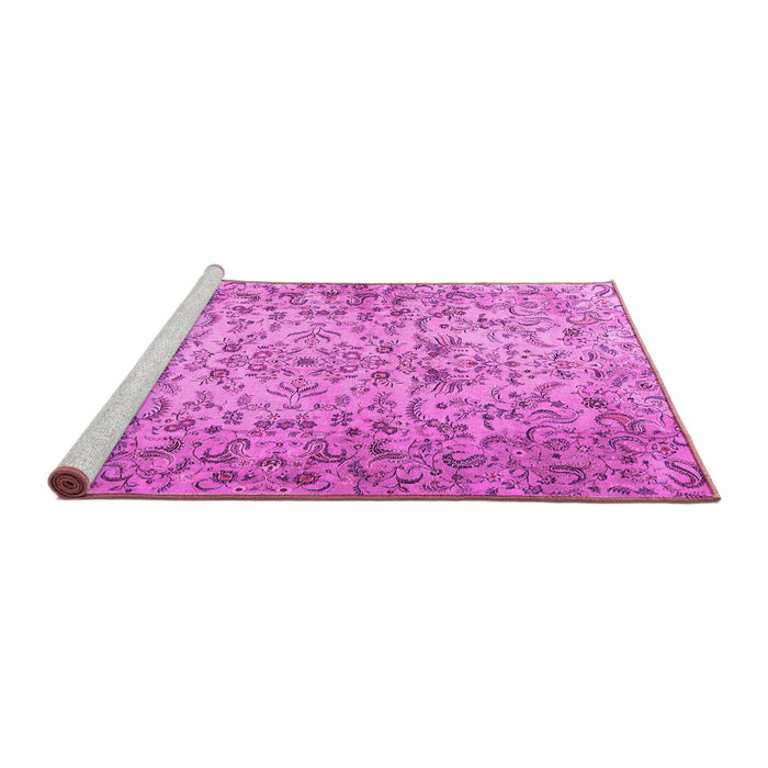 Sideview of Machine Washable Persian Pink Traditional Rug, wshtr3995pnk