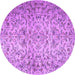 Round Persian Purple Traditional Rug, tr3995pur