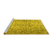 Sideview of Machine Washable Persian Yellow Traditional Rug, wshtr3995yw