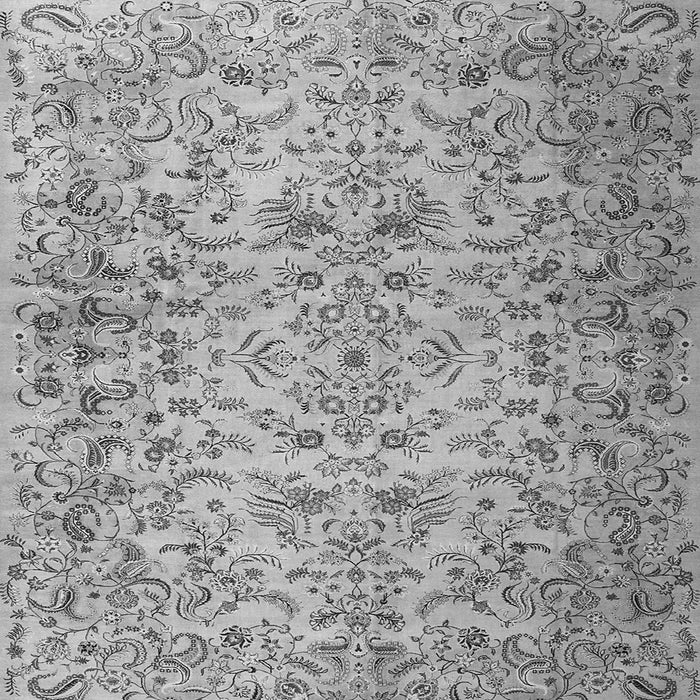 Round Machine Washable Persian Gray Traditional Rug, wshtr3995gry