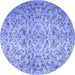 Round Persian Blue Traditional Rug, tr3995blu