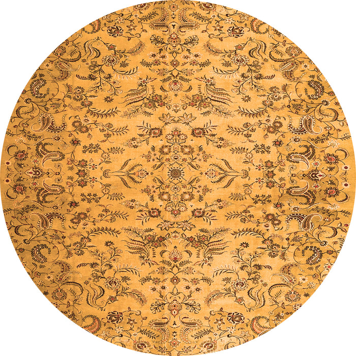 Machine Washable Persian Orange Traditional Area Rugs, wshtr3995org