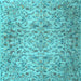 Square Machine Washable Persian Light Blue Traditional Rug, wshtr3995lblu