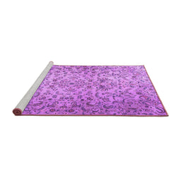 Sideview of Machine Washable Persian Purple Traditional Area Rugs, wshtr3995pur
