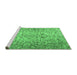 Sideview of Machine Washable Persian Emerald Green Traditional Area Rugs, wshtr3995emgrn