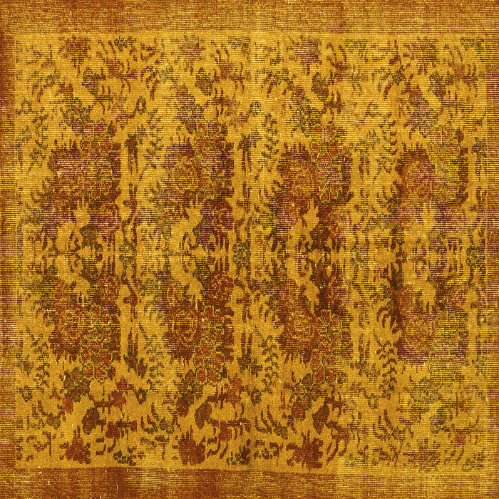 Square Persian Yellow Traditional Rug, tr3996yw