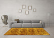 Machine Washable Persian Yellow Traditional Rug in a Living Room, wshtr3996yw