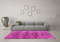 Machine Washable Persian Pink Traditional Rug, wshtr3996pnk