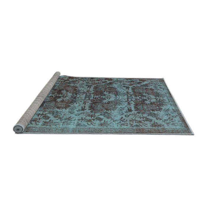 Sideview of Machine Washable Persian Light Blue Traditional Rug, wshtr3996lblu
