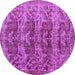 Round Persian Purple Traditional Rug, tr3996pur