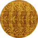 Round Persian Yellow Traditional Rug, tr3996yw