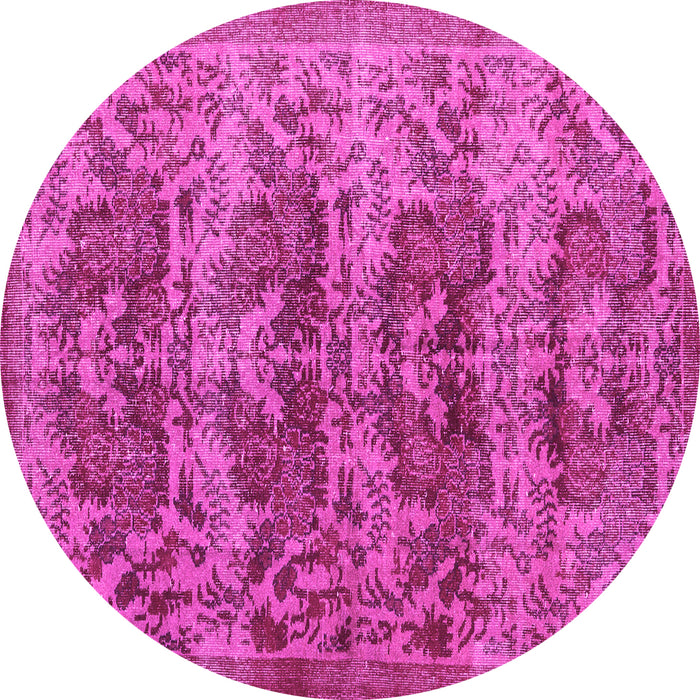 Round Persian Pink Traditional Rug, tr3996pnk