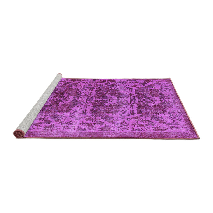 Sideview of Machine Washable Persian Purple Traditional Area Rugs, wshtr3996pur