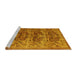 Sideview of Machine Washable Persian Yellow Traditional Rug, wshtr3996yw