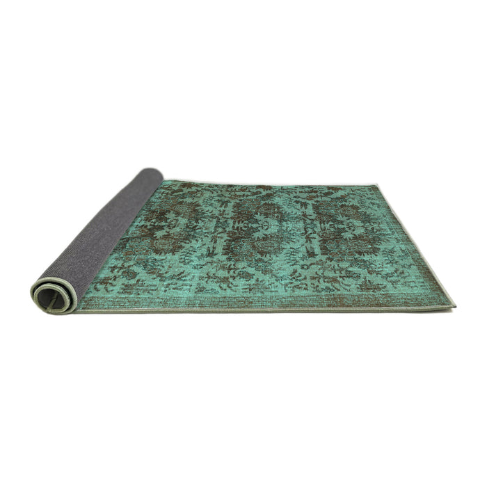 Sideview of Persian Turquoise Traditional Rug, tr3996turq