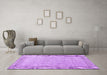Machine Washable Persian Purple Traditional Area Rugs in a Living Room, wshtr3997pur