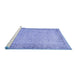 Sideview of Machine Washable Persian Blue Traditional Rug, wshtr3997blu