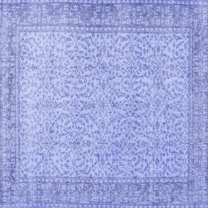 Square Machine Washable Persian Blue Traditional Rug, wshtr3997blu