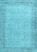 Machine Washable Persian Light Blue Traditional Rug, wshtr3997lblu