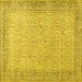 Square Persian Yellow Traditional Rug, tr3997yw