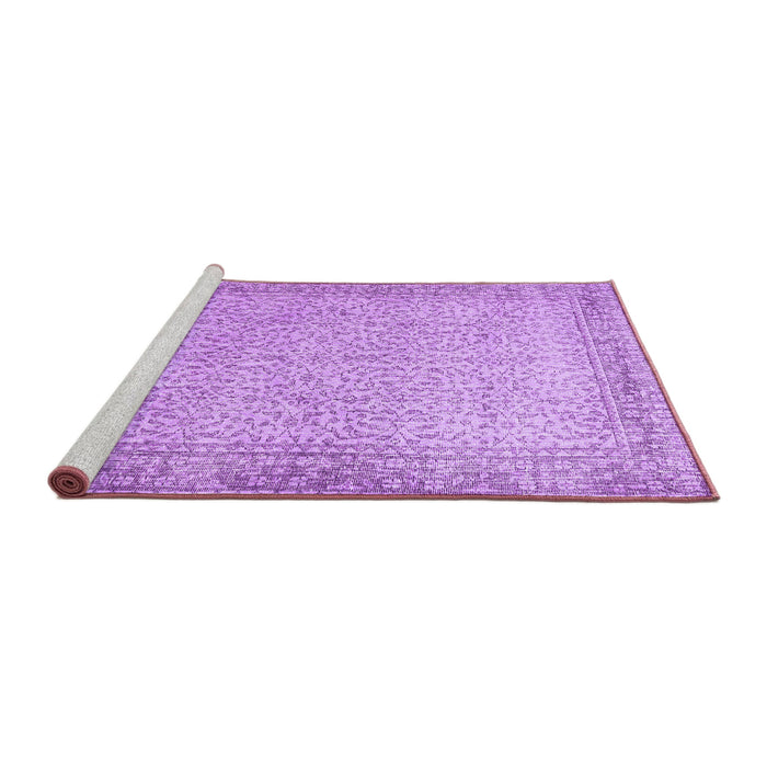 Sideview of Machine Washable Persian Purple Traditional Area Rugs, wshtr3997pur