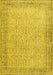 Machine Washable Persian Yellow Traditional Rug, wshtr3997yw