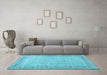Machine Washable Persian Light Blue Traditional Rug in a Living Room, wshtr3997lblu