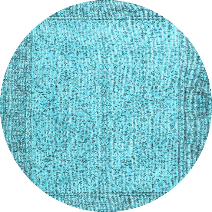 Round Persian Light Blue Traditional Rug, tr3997lblu