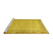 Sideview of Machine Washable Persian Yellow Traditional Rug, wshtr3997yw