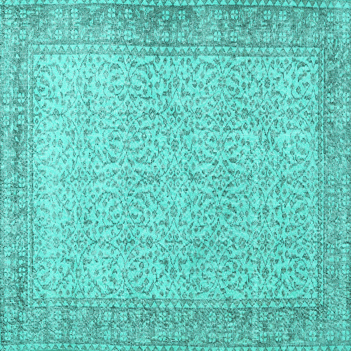 Square Persian Turquoise Traditional Rug, tr3997turq