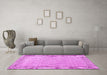 Machine Washable Persian Pink Traditional Rug in a Living Room, wshtr3997pnk