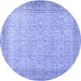 Round Persian Blue Traditional Rug, tr3997blu