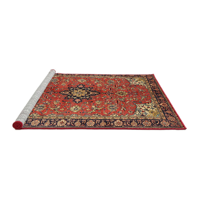 Sideview of Machine Washable Traditional Tomato Red Rug, wshtr3998