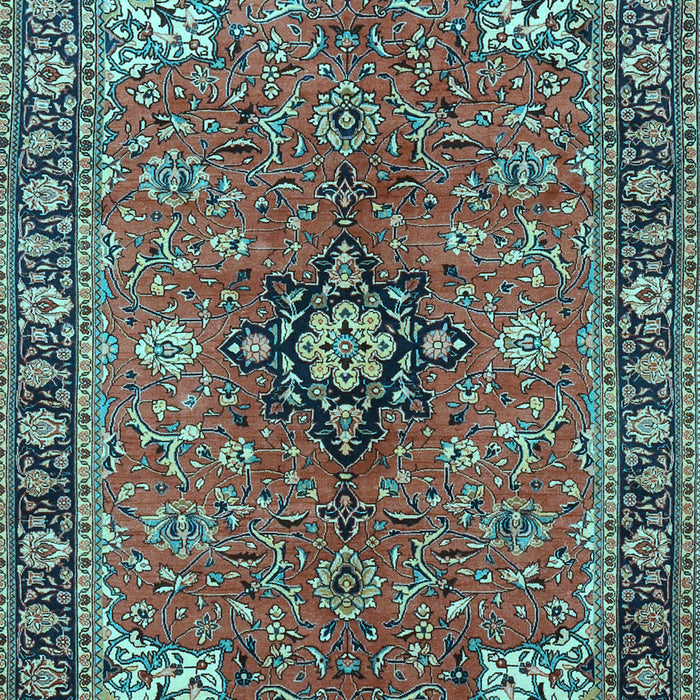 Medallion Light Blue Traditional Rug, tr3998lblu