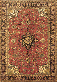 Medallion Brown Traditional Rug, tr3998brn