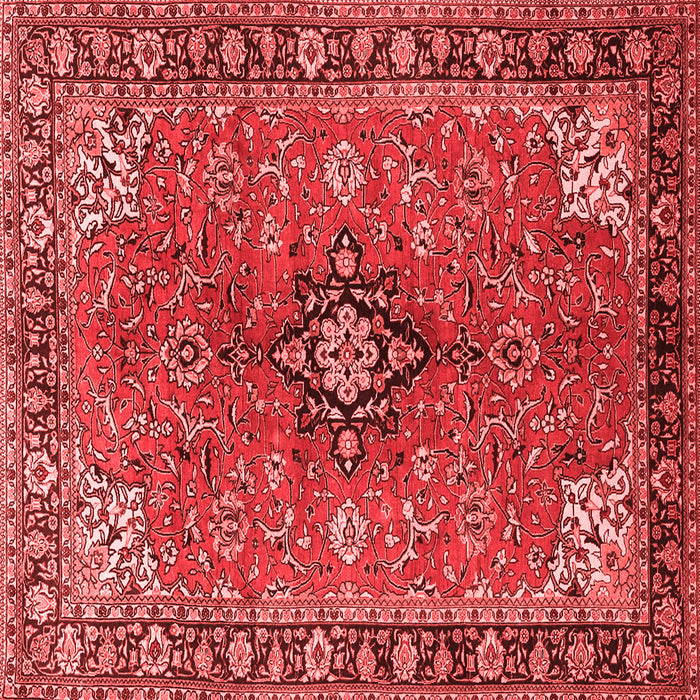 Machine Washable Medallion Red Traditional Rug, wshtr3998red