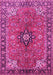 Machine Washable Medallion Pink Traditional Rug, wshtr3998pnk