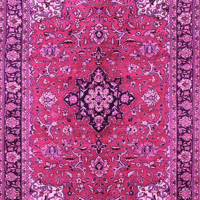 Machine Washable Medallion Pink Traditional Rug, wshtr3998pnk