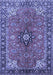 Machine Washable Medallion Blue Traditional Rug, wshtr3998blu