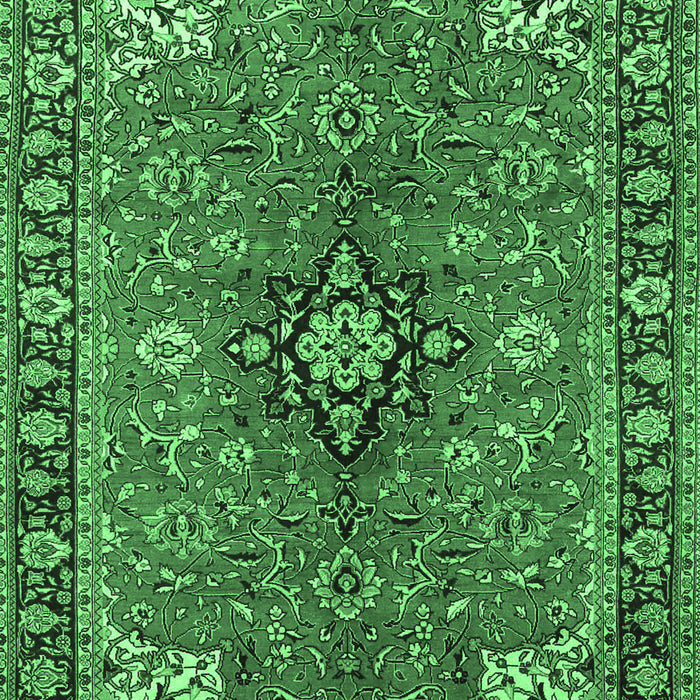 Medallion Emerald Green Traditional Rug, tr3998emgrn