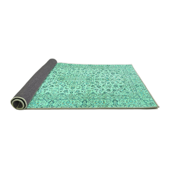 Sideview of Persian Turquoise Traditional Rug, tr3999turq